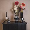 Vaas - Streep - Keramiek - Zwart/Wit -14x14x26 cm - Afbeelding 4