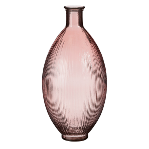 Firenza Fles Vaas - H59 x Ø29 cm - Gerecycled Glas - Lichtroze