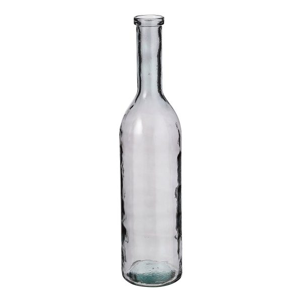 Rioja Fles Vaas - H75 x Ø18 cm - Gerecycled Glas - Donkergrijs