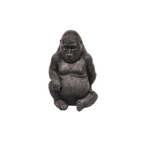 Ornament - Gorilla - Polyresin - Zwart - 13,5x13x21cm