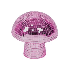 Ornament - Disco -Mushroom - glas - roze- 14x14x14cm