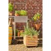 Glenwood Plantenbak Vierkant op Wielen voor Buiten - L35 x B35 x H35 cm - Acaciahout - Bruin - Afbeelding 6