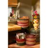 Stratt Vaas - L27 x B18 x H34 cm - Keramiek - Geel, Wit - Afbeelding 3