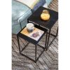 Goa Bijzettafel - Set van 2 - L30 x B30 x H42 cm - Metaal - Zwart - Afbeelding 6