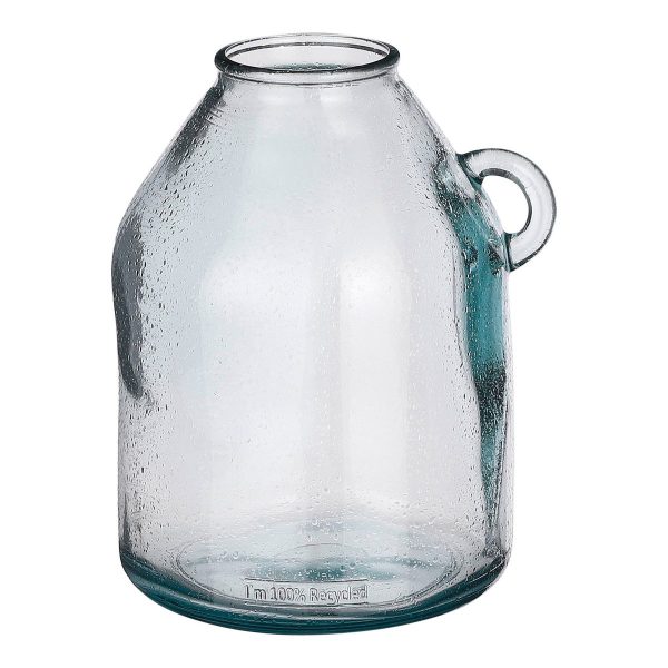 Sitia Fles Vaas - H26 x Ø21 cm - Gerecycled Glas - Lichtblauw