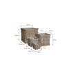 Marcia Plantenmand Buiten - Set van 4 - L33 x B33 x H30 cm - Rotan - Grijs - Afbeelding 4