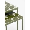 Bologna Bijzettafel Buiten - Set van 2 - L38 x B38 x H48 cm - Metaal - Groen - Afbeelding 3