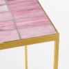 Aaron Bijzettafel voor Buiten - Set van 2 - L38 x B38 x H48 cm - Metaal - Roze - Afbeelding 2