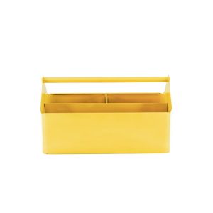 Opbergdoos - Organizer - Metaal - Geel - 30x17x17cm