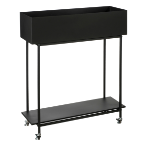 Greenrax Plantenstandaard - L70 x B29 x H94 cm - Metaal - Zwart