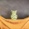 VASE-STRIKS-steengoed -groen/ roze- 16x16x22cm - Afbeelding 6