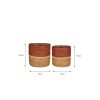 Damian Plantenmand - Set van 2 - H20 x Ø20 cm - Zeegras - Rood - Afbeelding 2