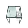 Bijzettafel - Glazen tafelblad met metalen opbergrek 40x40x40 - Afbeelding 2