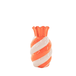 VASE- SWIRL-STONOWARE-PINK- 13X13X23CM