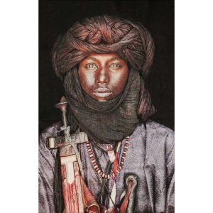 Gobelin geweven wandtapijt 80/120 Dawo Fulani stam WH1958 Uitgerekt