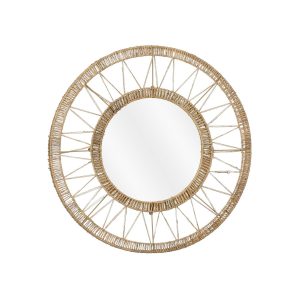 Ludy Wandspiegel - H5 x Ø60 cm - Jute - Lichtbruin