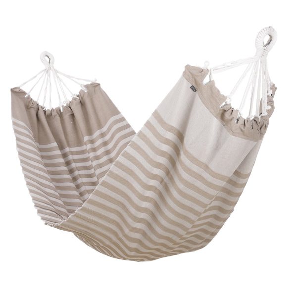 Mica Decorations Hangmat - L230 x B120 cm - Beige gestreept