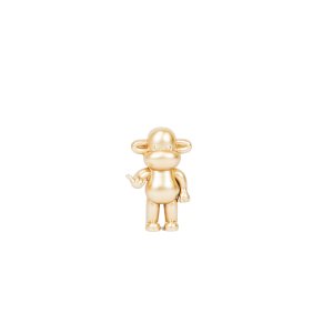 Ornament - hang losse aap beeldje 'de legende' - polyresin - goud - 20,5x13,5x35cm