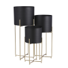 Aries Bloempot op Standaard - Set van 3 - H58 x Ø24 cm - Zwart - Afbeelding 2