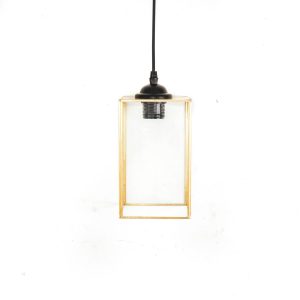 Lamp - Hanglamp - Metaal/Glas - Goud - 12x12x25cm