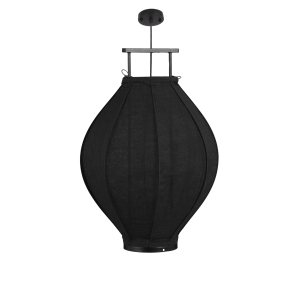Pego Hanglamp - H73 x Ø54 cm - Linnen - Zwart