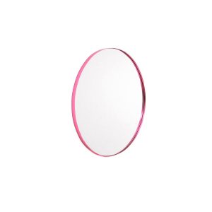 Mirror - wandspiegel rond - metaal - roze - Ø60cm
