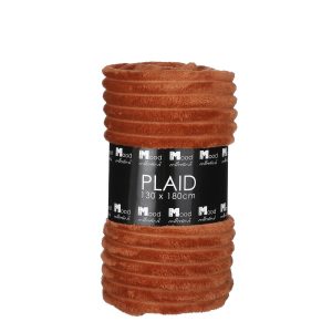 In the Mood Lorens Fleece Plaid - L180 x B130 cm - Polyester - Terra