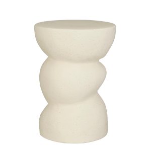 Screw Bijzettafel - L26 x B26 x H37 cm - Keramiek - Off White