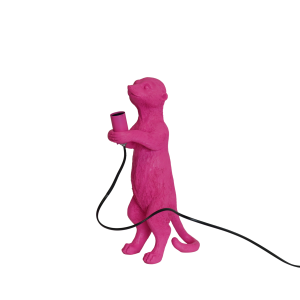 Tafellamp - Meerkat - Polyresin - Roze - 15x10x38cm