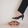 Ornament - Disco Lip - Glas - Roségoud- 29x10x13,5 cm - Afbeelding 2