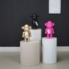 Ornament - aap -beeldje 'de legende'- polyresin - roze - 20,5x13,5x35cm - Afbeelding 4