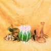 VASE-TULIPS- Dolomiet-lichtroze/ groen-12,5x12,5x16cm - Afbeelding 5