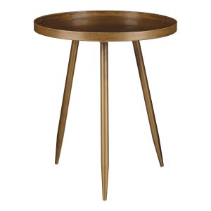 Flores Bijzettafel - H48 x Ø42 cm - Metaal - Brons