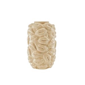 Vaas - Kusjes - Keramiek - Beige - 17x17x27cm
