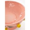 Melika Decoratie Schaal - H16 x Ø39 cm - Keramiek - Lichtroze - Afbeelding 4