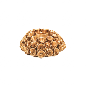 Kaarshouder -Theelichtje- Koraal - Polyresin - Goud - 13x3x5cm