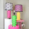 Tafellamp - keramiek - neon roze - E27- 12x12x28cm - Afbeelding 2