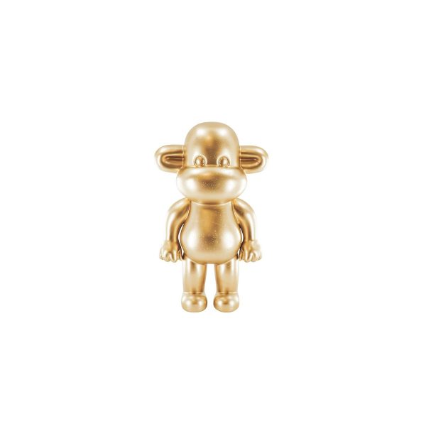 Ornament - aap -beeldje 'de legende'- polyresin - goud - 11x7x19cm