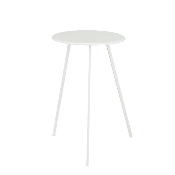 Seatle Bijzettafel Buiten - H58 x Ø38 cm - Metaal - Wit