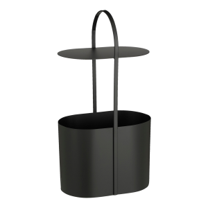 Bijzettafel met Lectuurbak - L35 x B24 x H69 cm - Metaal - Zwart
