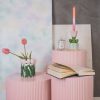VASE-TULIPS- Dolomiet-lichtroze/ groen-15x15x14cm - Afbeelding 2