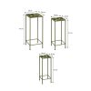 Bologna Bijzettafel Buiten - Set van 3 - L28 x B28 x H67 cm - Metaal - Donkergroen - Afbeelding 4