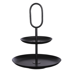 Rama Etagère 2 Laags - H36 x Ø28 cm - Metaal - Zwart