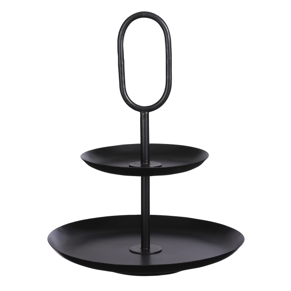 Rama Etagère 2 Laags - H36 x Ø28 cm - Metaal - Zwart