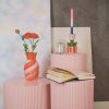 VASE- SWIRL-STONOWARE-PINK- 13X13X23CM - Afbeelding 2