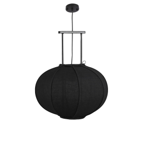 Pego Hanglamp - H55 x Ø50 cm - Linnen - Zwart