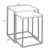 Odile Bijzettafel voor Buiten - Set van 2 - L38 x B38 x H48 cm - Metaal - Bruin, Wit - Afbeelding 6