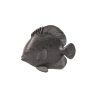 Ornament - Platte Vis - Polyresin - Zwart - 19,5x10,5x16cm - Afbeelding 2