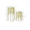 Donau Bloempot op Standaard - Set van 2 - Metaal - H45 x Ø23 cm - Lichtgroen, Goud - Afbeelding 5