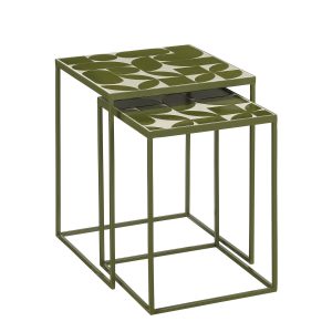 Bologna Bijzettafel Buiten - Set van 2 - L38 x B38 x H48 cm - Metaal - Groen